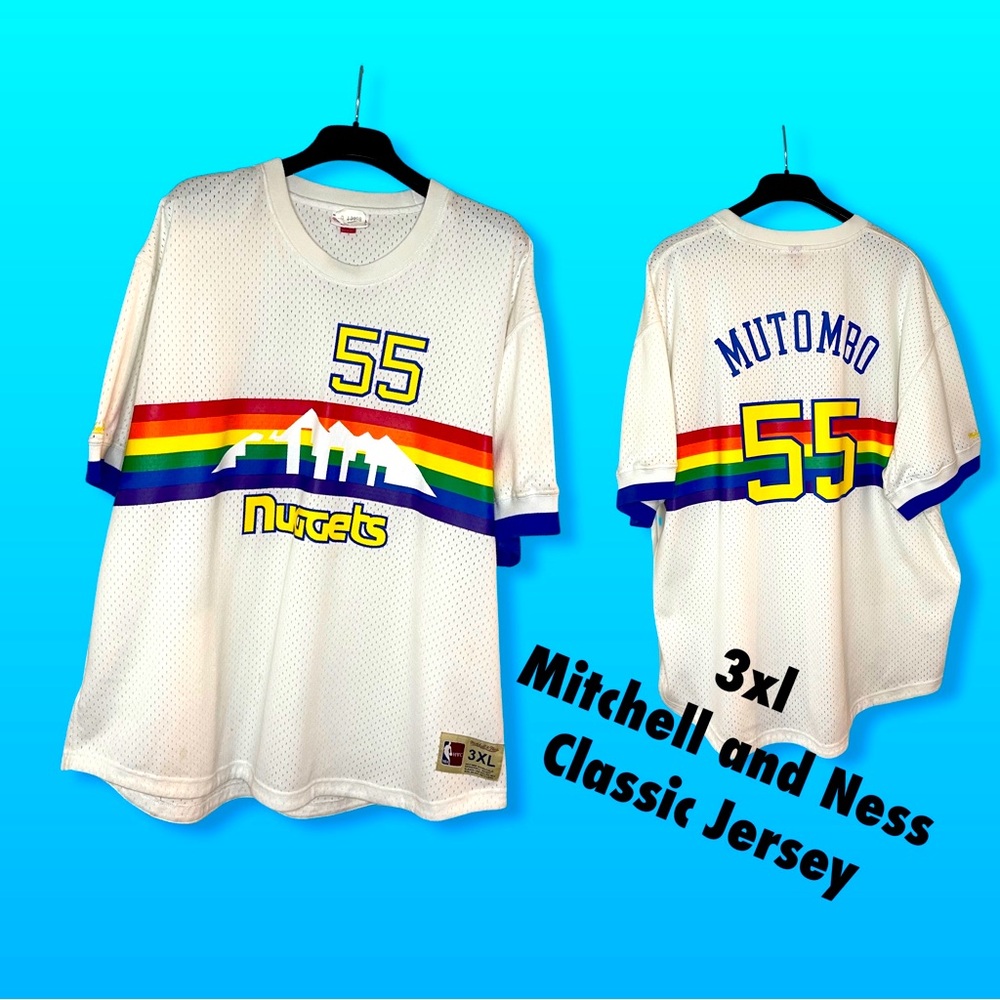 3xL MITCHELL AND NESS Hardwood Classic Jersey Number 55 Mutombo